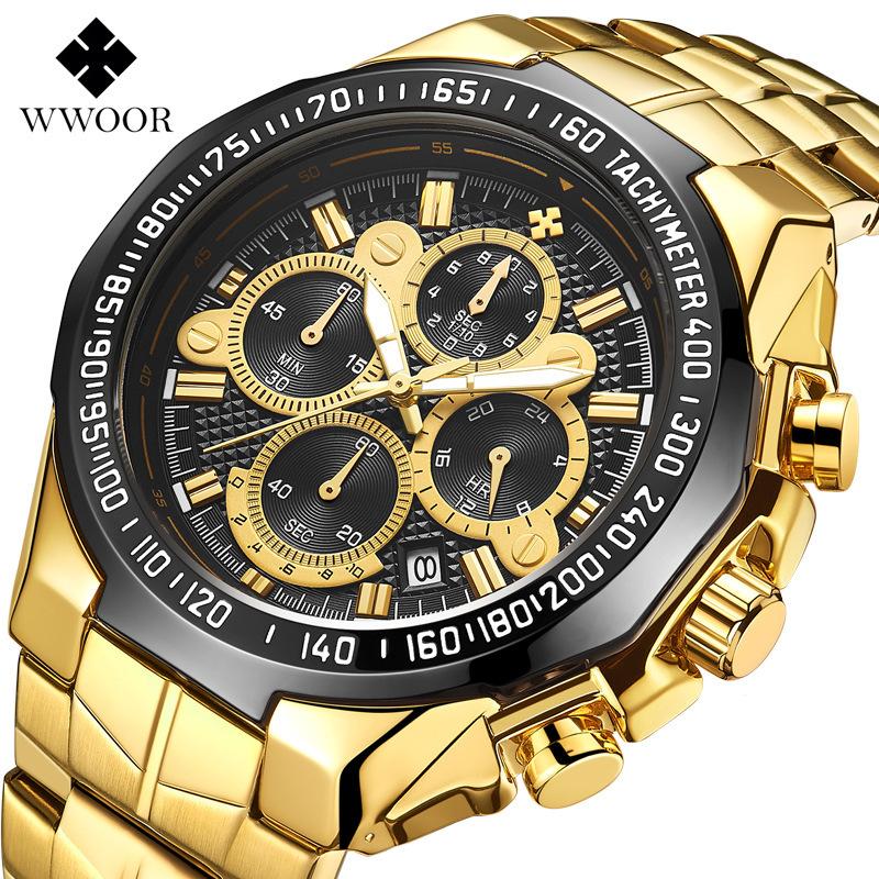 Wwoor, Men'S Watch, Seven-Pin Waterproof Alloy Watch