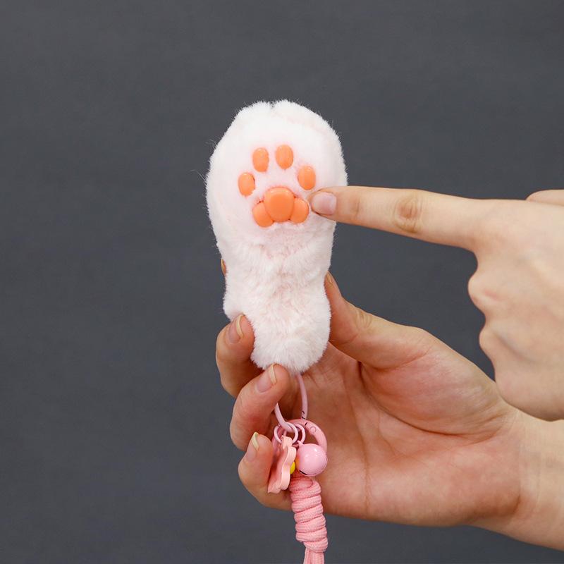 New Cute Soft Plush Cat Paw Keychain Pendant Cartoon Stress Relief Plush Cat Paw Backpack Decoration Pendant Birthday Gift