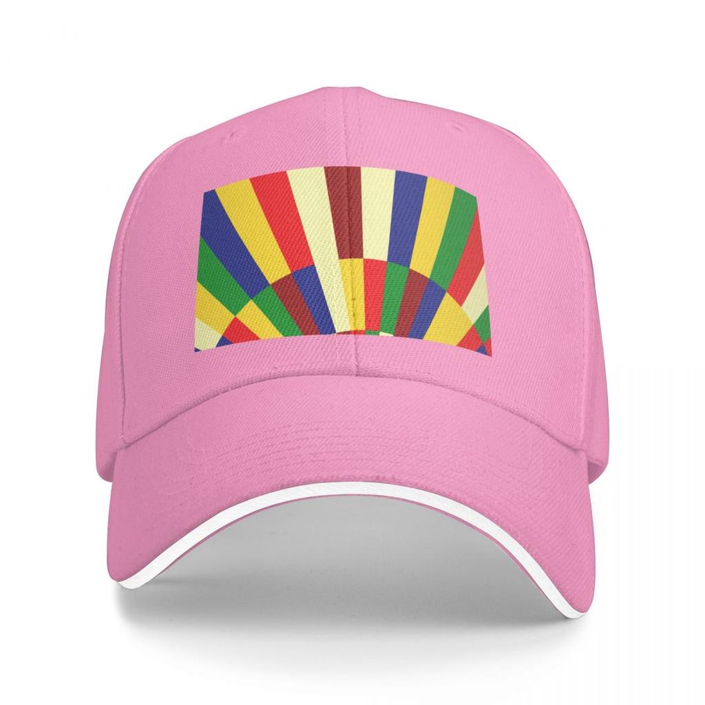 MidCentury 60s 70s Retro Rainbow Sun Baseball Cap Golf Fishing cap Snap Back Hat tea  Womens Beach Outlet Mens