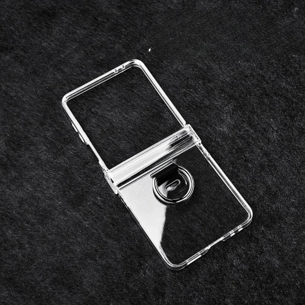 Průhledný prachotěsný kryt na telefon s prstenovým pantem, nárazuvzdorný ochranný kryt pro Samsung Galaxy Z Flip7 FE Flip6 Flip5 Flip4 Flip3