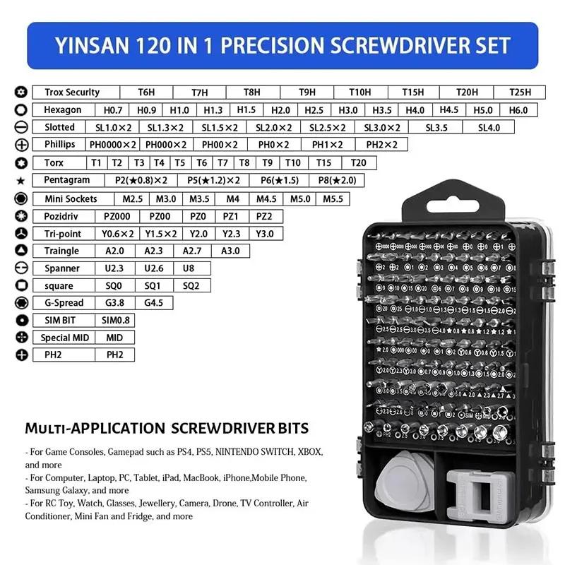 Screwdriver Precision 115 In 1 Set Magnetic Mini Screw Nuts Bits Multifunction Household Repair Tools Kit