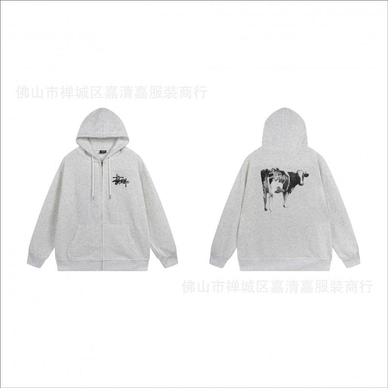 Unisex mikina s kapucí na zip s potiskem Bavlněný svetr Lehká podzimní zimní neformální svrchní oblečení