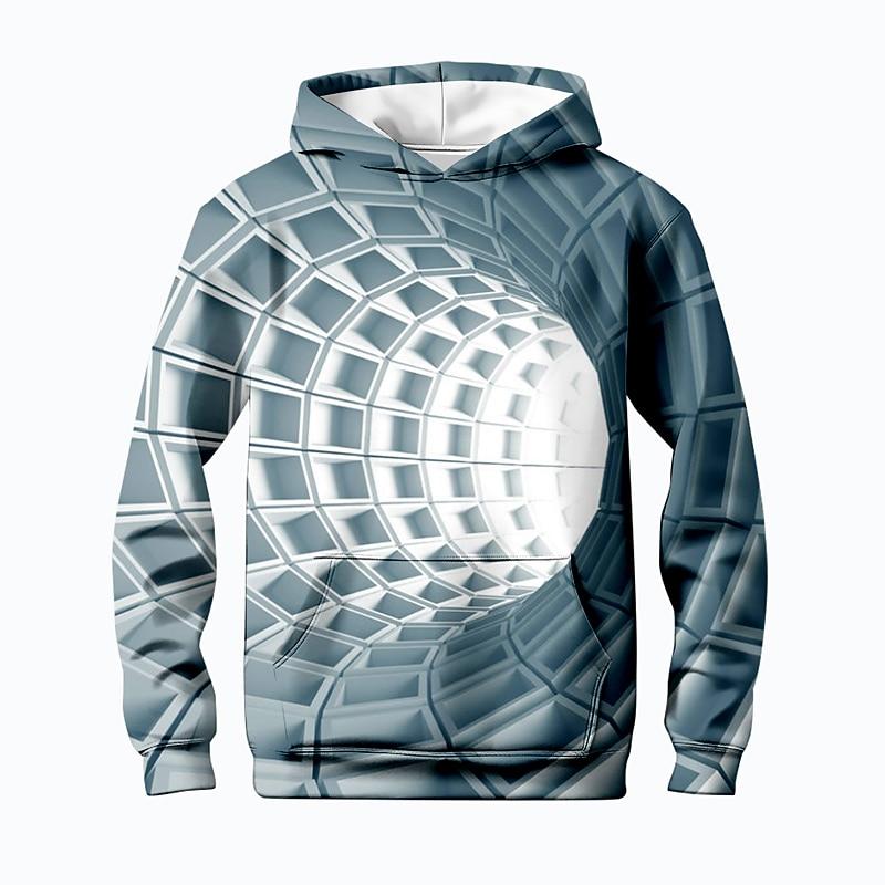 

Boys 3D Optical Illusion Hoodie Long Sleeve 3D Print Fall Winter Active Sports Fashion Kids 3-13 Years Outdoor Daily Indoor Regular Fit 110cm