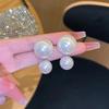 S925 Sterling Silver Retro Hepburn Large Pearl Earrings French Socialite Style