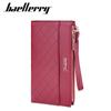 Baellerry Women's Quilted Double Zipper Long Wallet with Multi-Card Holder Clutch Bag