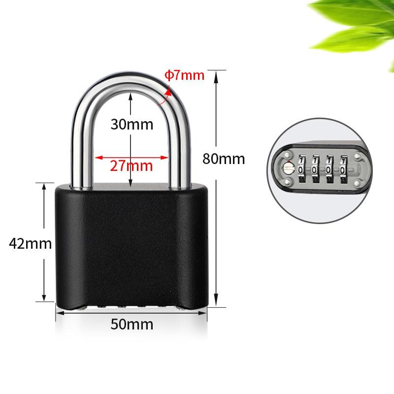 Big 4 Digit Combination Lock Shackle Outdoor Waterproof Padlock for School Gym Locker Gate Hasp Storage Box Fence Case Door Lock