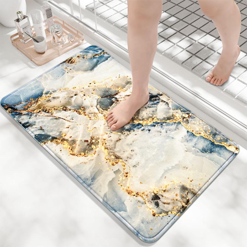 

Губка для ванной комнаты Кашемировый утолщенный коврик для ванной Нескользящие ковры для умывальника Коврик для пола в ванной Коврик для двери в душевую Пена с эффектом памяти 3D Коврик 400mm*600mm