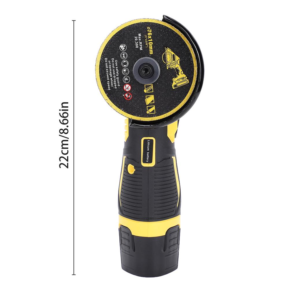 Handheld Angle Grinder Tool 21V Cordless Cutting Polishing Machine with Rechargeable Battery 19500rpm/min MINI Tile Cutter
