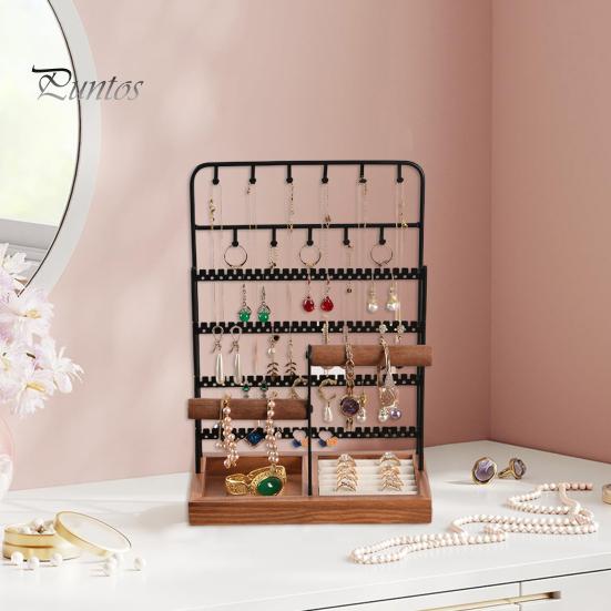 Decorative Jewelry Stand Rack Large Capacity Multi Tiers Stable Base Earrings Rings Necklaces Modern Organizer Bracelets Display Holder Shop Showcase