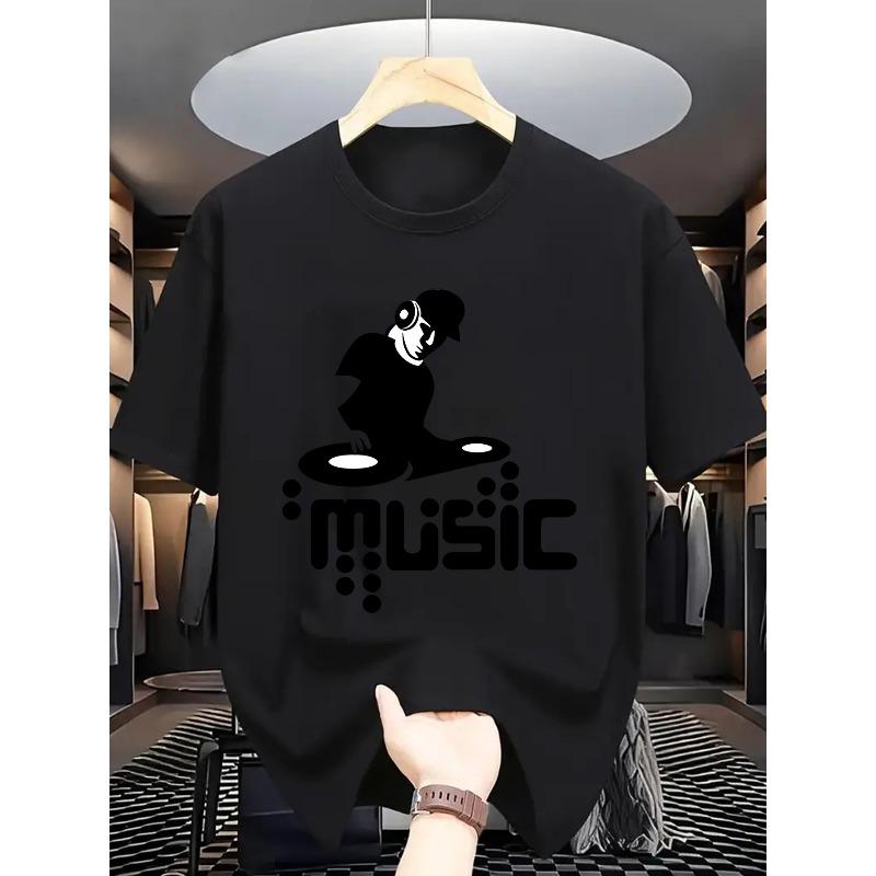 New Summer Men'S Fashion Short-Sleeve T-Shirt with Letter Pattern Print