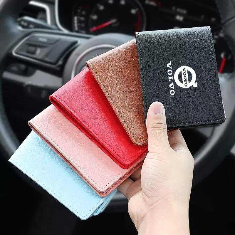 Car Driver License Holder Leather Credit Card Wallet Cover For Volvo ES90 EC40 EX40 EM90 XC90 V90 V60 XC60 V40 S80 S60 S90 C40 X JP6