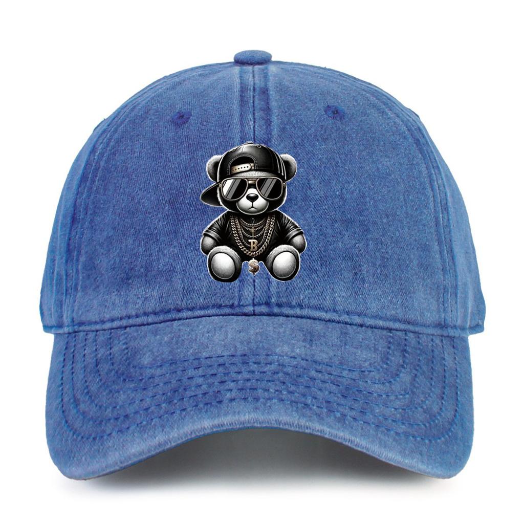 Cartoon Sunglasses Bear Cartoon Hat Printed Baseball Cap Men's and Women's Soft Top Duck Hat Tongue Adjustable Sunshade Hat