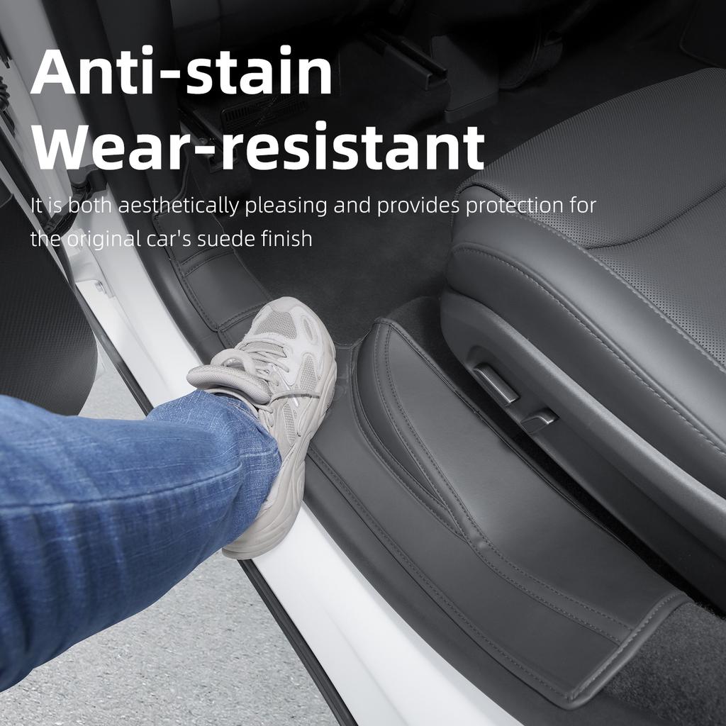 For Tesla Model YL 6-Seater 2026 Front Rear Door Sill Protection Pads Automotive Interior Suede Protective Pad Accessories
