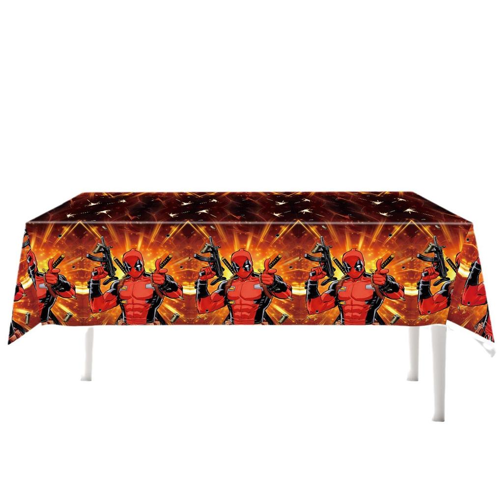Deadpool & Wolverine Birthday Party Disposable Tableware Set - Tablecloth, Plates & Cups