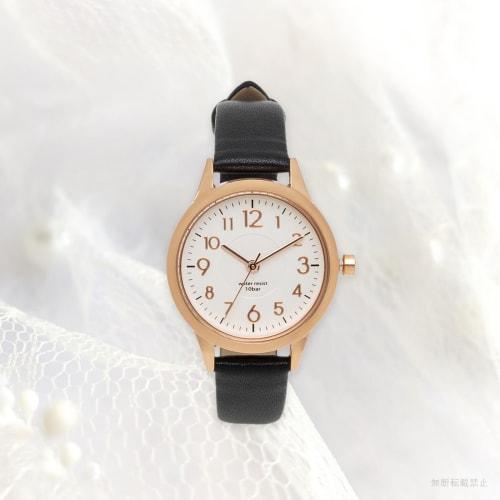 Fieldwork Women's Waterproof Juvia Analog Watch with Leather Strap, ST257Z-5, Black