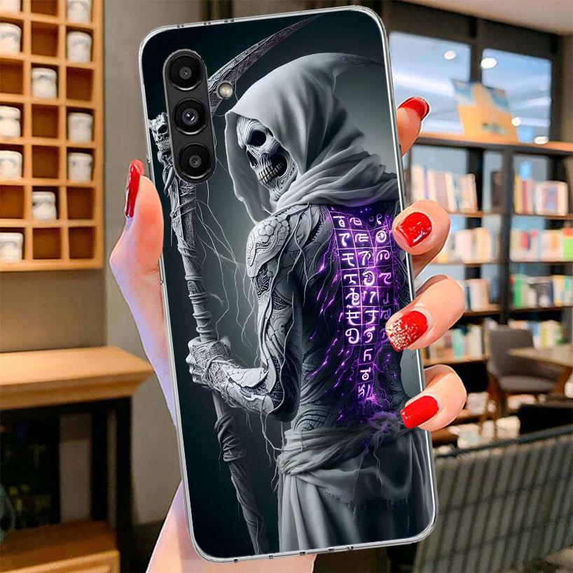 Death Grim Reaper Skull Scythe Phone Case For Samsung Galaxy A17 A37 A57 A16 A26 A36 A56 A15 A25 A35 A55 A14 A24 A34 A54 A13 A23