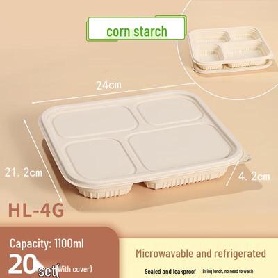 Boîtes à déjeuner jetables biodégradables à 4 compartiments