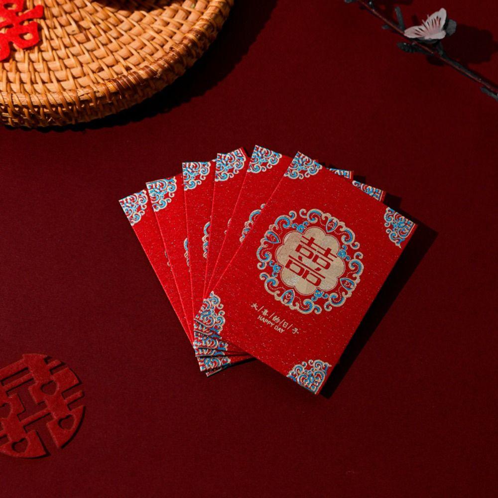 20pcs Best Wishes Red Envelope Multiple Patterns Blessing Bag Traditional HongBao  Chinese Wedding