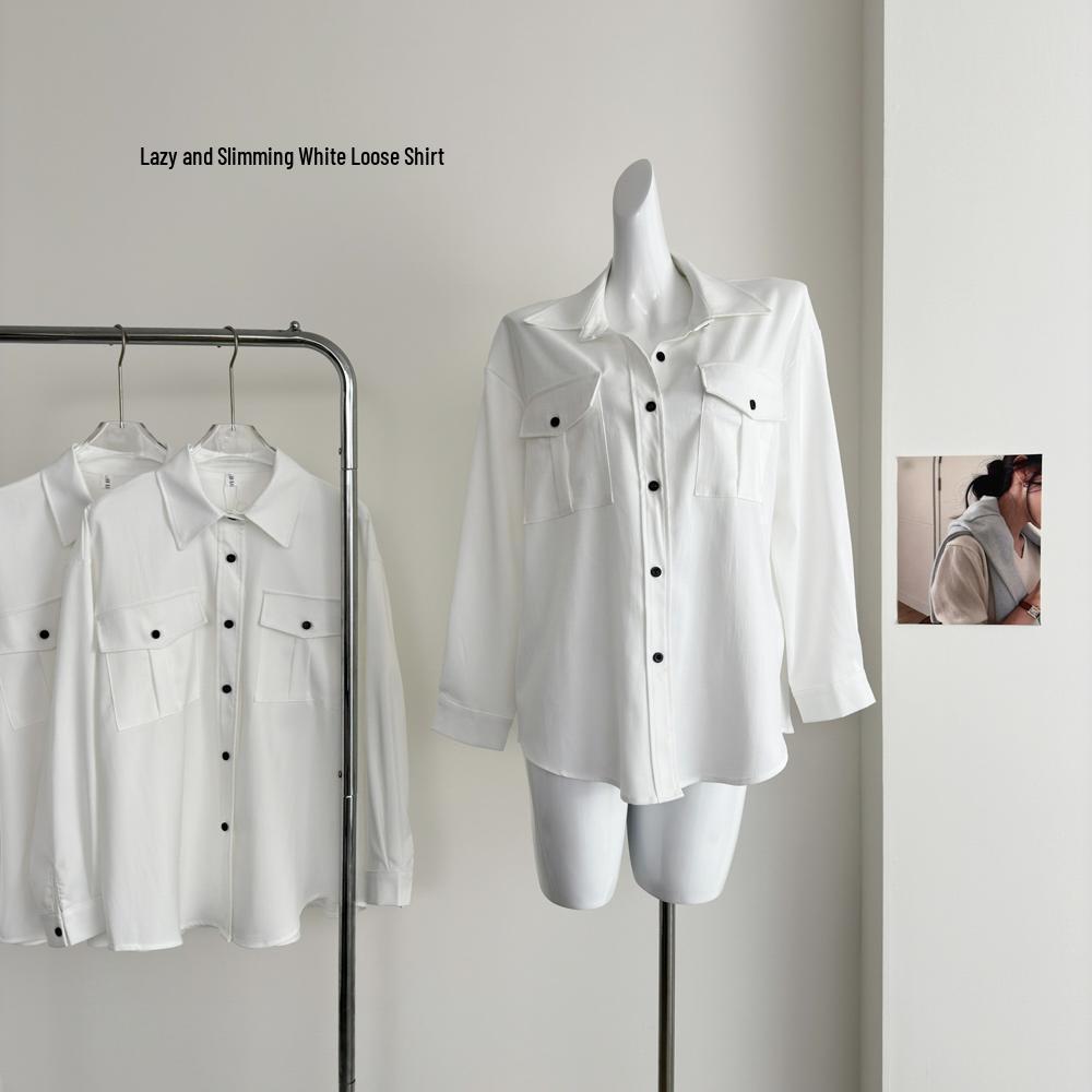 

Chic & Comfortable Women s Spring French Button Design Loose Long Sleeve Sun Protection Shirt M (90-100 jin)