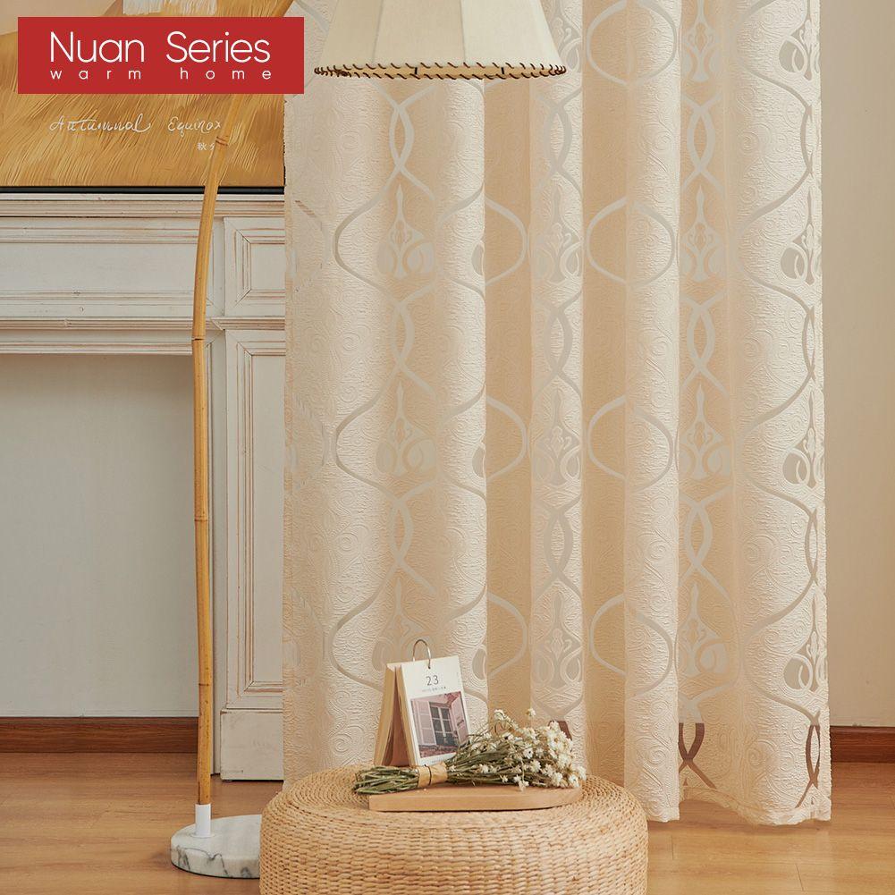 1PC Nuan Series Jacquard Window Sheer Curtain European Design Flowers Tulle Living Room Curtain For Home Decor
