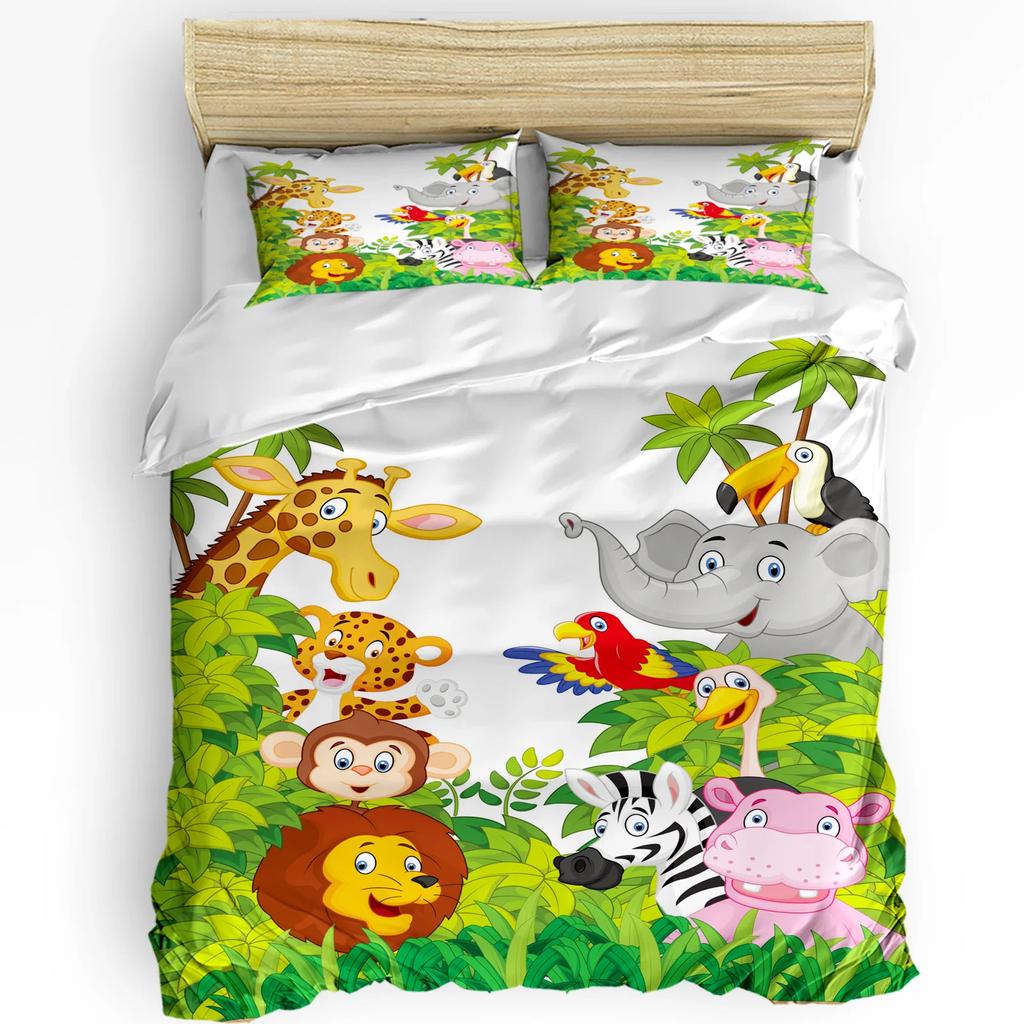 Elephant Nursery Decor Bedding Set For Bedroom Bed Home Cute Elephants Holding Heart Shape Duvet Cover Quilt Cover Pillowcase