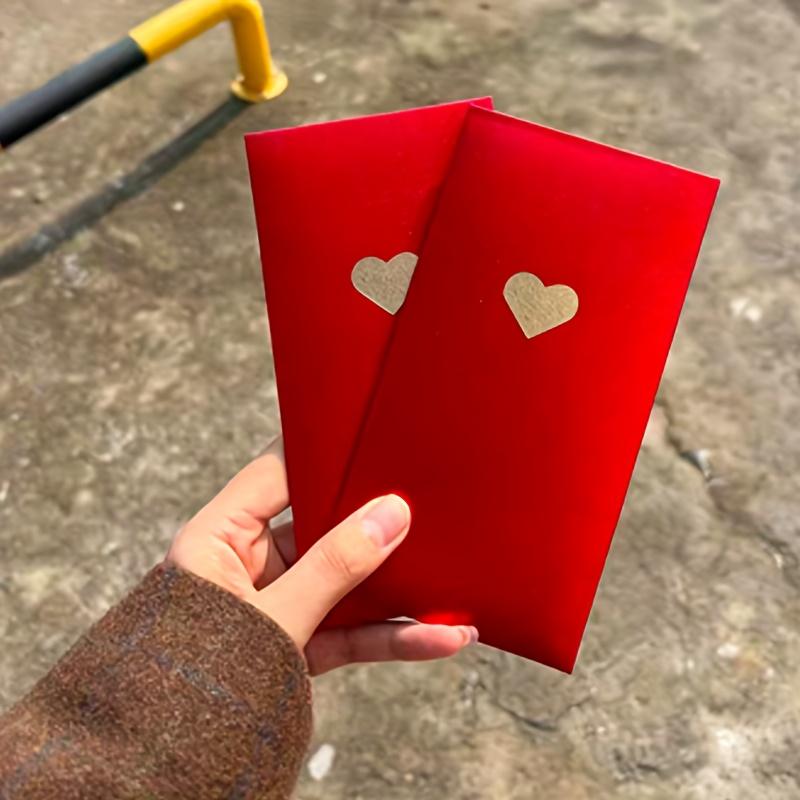 8pcs High Quality New Year Red Envelope with Exquisite Love Patterns, in Three Colors - Perfect for Valentine's Day/New Year