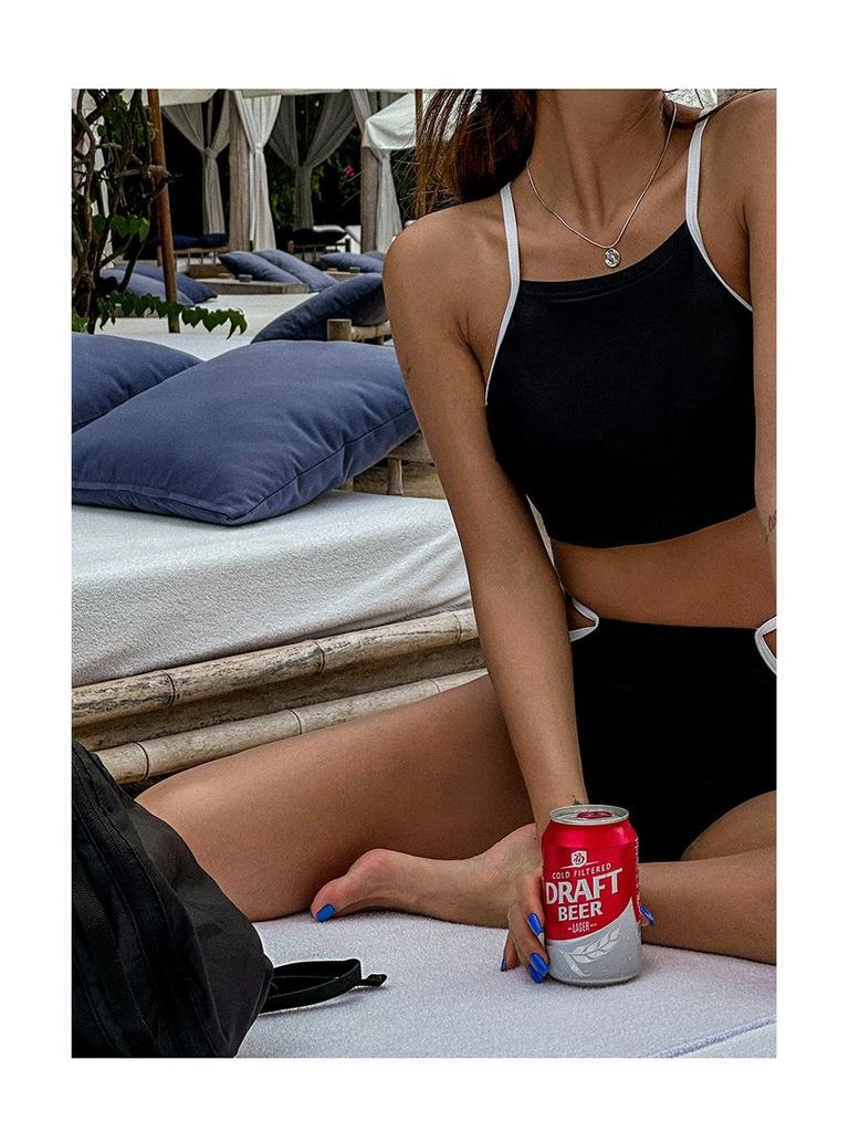 2023 High Waist Tummy Control Cutout Bikini: Push-up, Solid Color, Vacation-Ready Swimsuit for Women