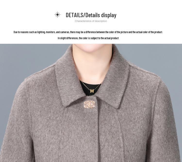 Double-Sided Cashmere Coat for Women - High-End Pure Wool Autumn & Winter Outerwear, Short Mid-Aged Women's Jacket