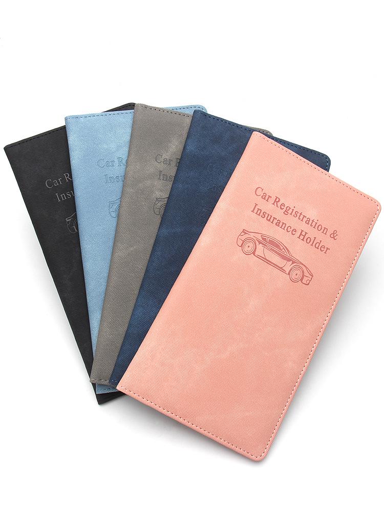 American Driver's License Holder - Linen & Denim Texture Multifunctional Car Insurance Document Folder
