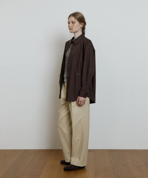 DEPOUND Soft Cotton Oversized Shirt [Brown]