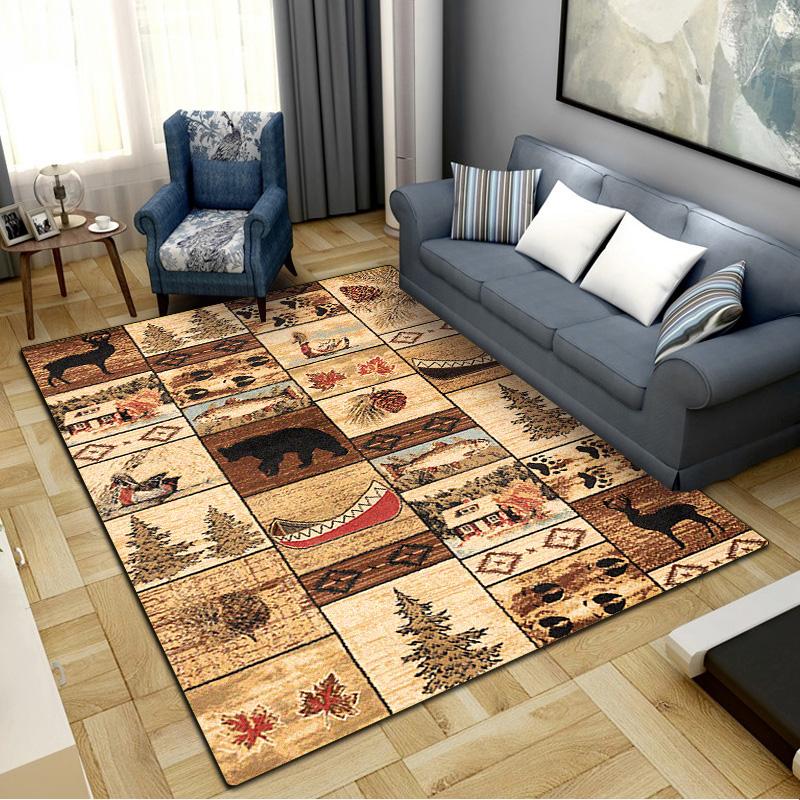 Cabin Bear Carpet Rug for Living Room Bedroom Home Sofa Decoration,Kids play Non-slip Floor Mat