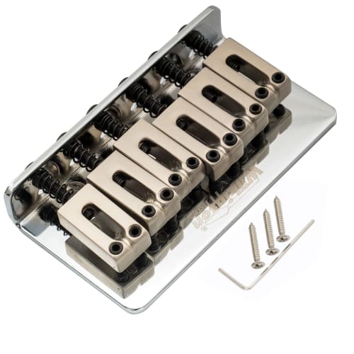 Wilkinson WOF01 10.5mm Hardtail Bridge for Squier/Mexico Fender Stratocaster Electric Guitars, Chrome