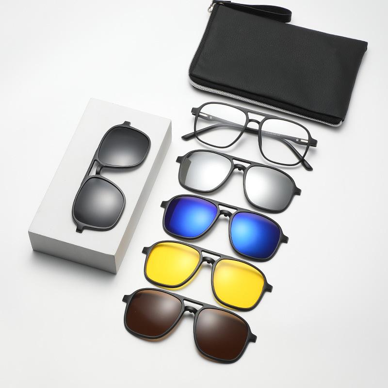 6 In 1 TR90 Sunglasses for men, magnetic sunglasses, sun protection, fashionable sunglasses for women