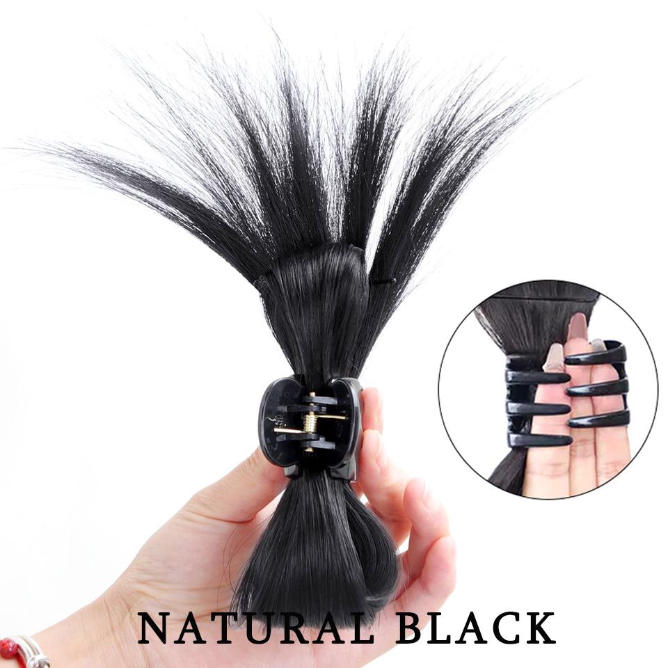 Synthetic Hair Crystal Butterfly Clasp Bun Scrunchie Claw Clip In Hairpiece Hair Extensions Natural Fake Hair Accessories