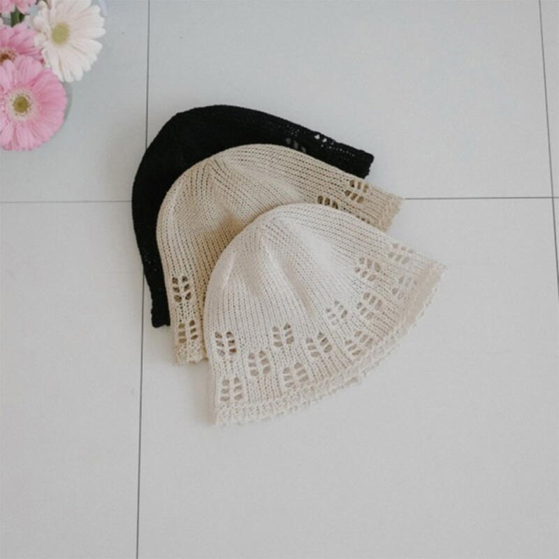 Женская летняя шляпа-ведро с перфорацией из хлопка C8076_Beige