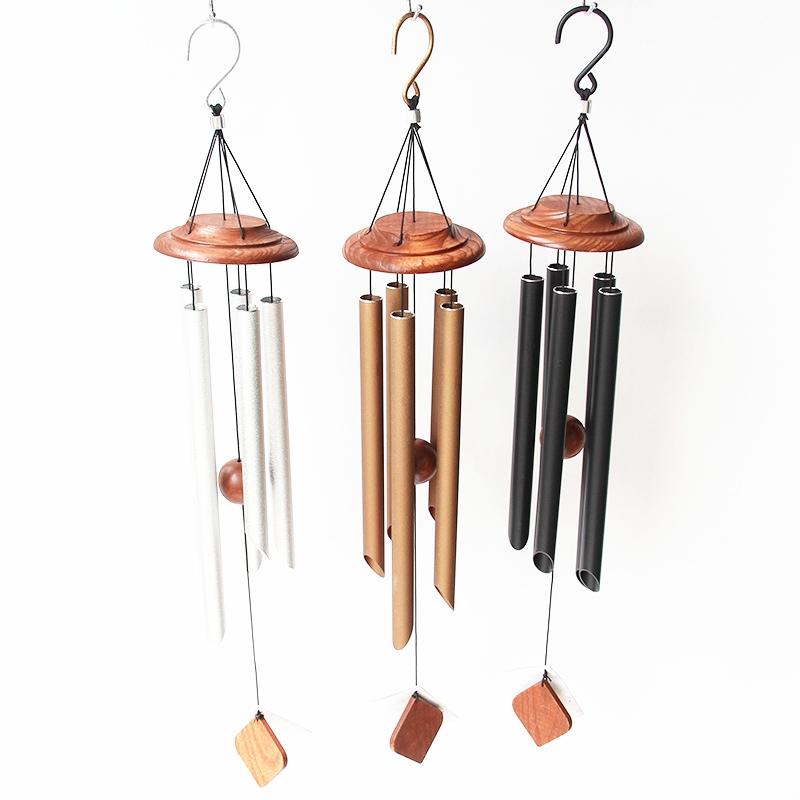 Factory Price Wind Chimes 26 Inches Deep Resonant 5 Tube Aluminum Wind Bell Chime Hanging Home Decoration