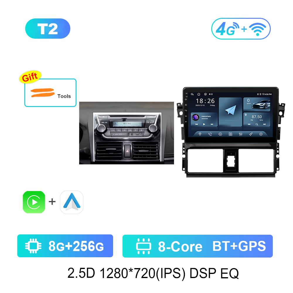 For TOYOTA VIOS YARIS 2013 - 2016 Android System Car Video Multimedia Player GPS 10 '' IPS Screen 4G Bluetooth WiFi Auto Tools