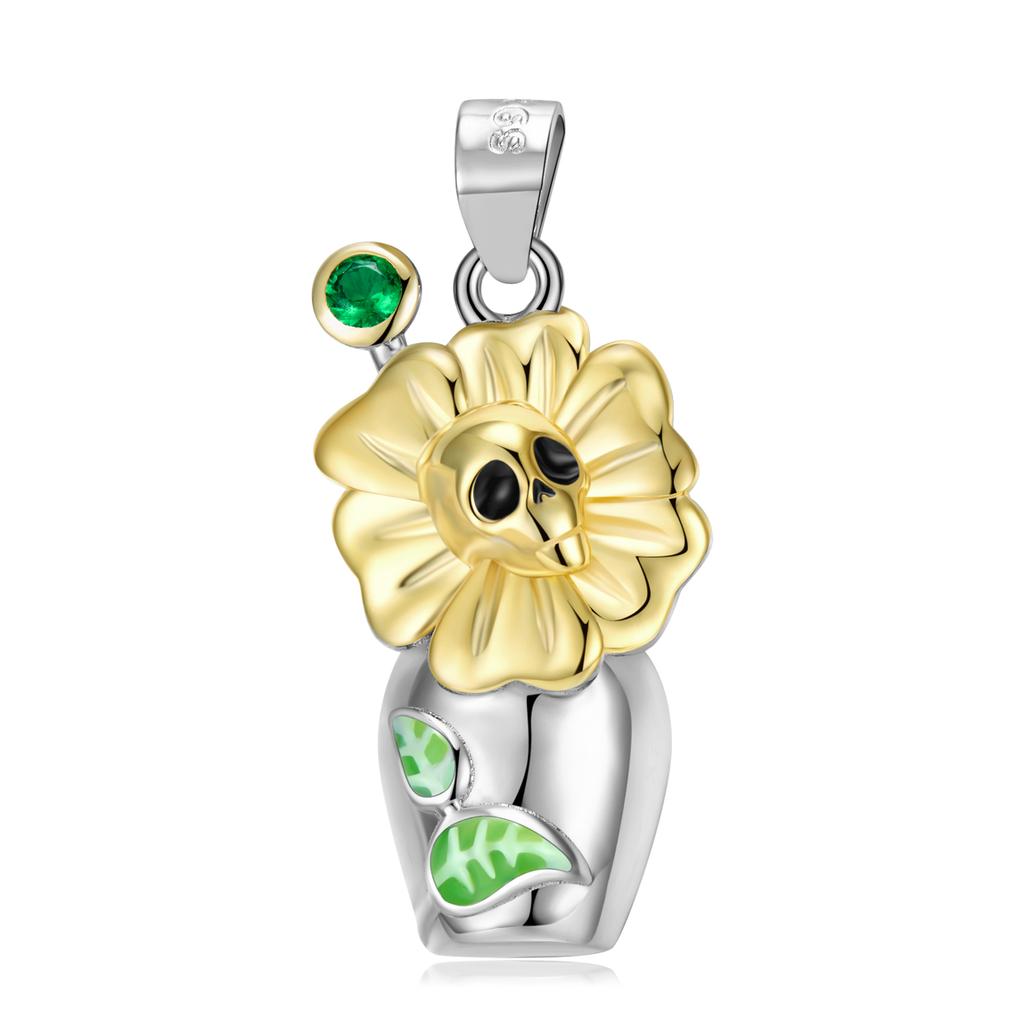 Cute Carrot Bunny Pendant Original 925 Sterling Silver Flower Skull Turtle Animal Heart Shape Pendant Necklaces Jewelry Making for Women Fashion
