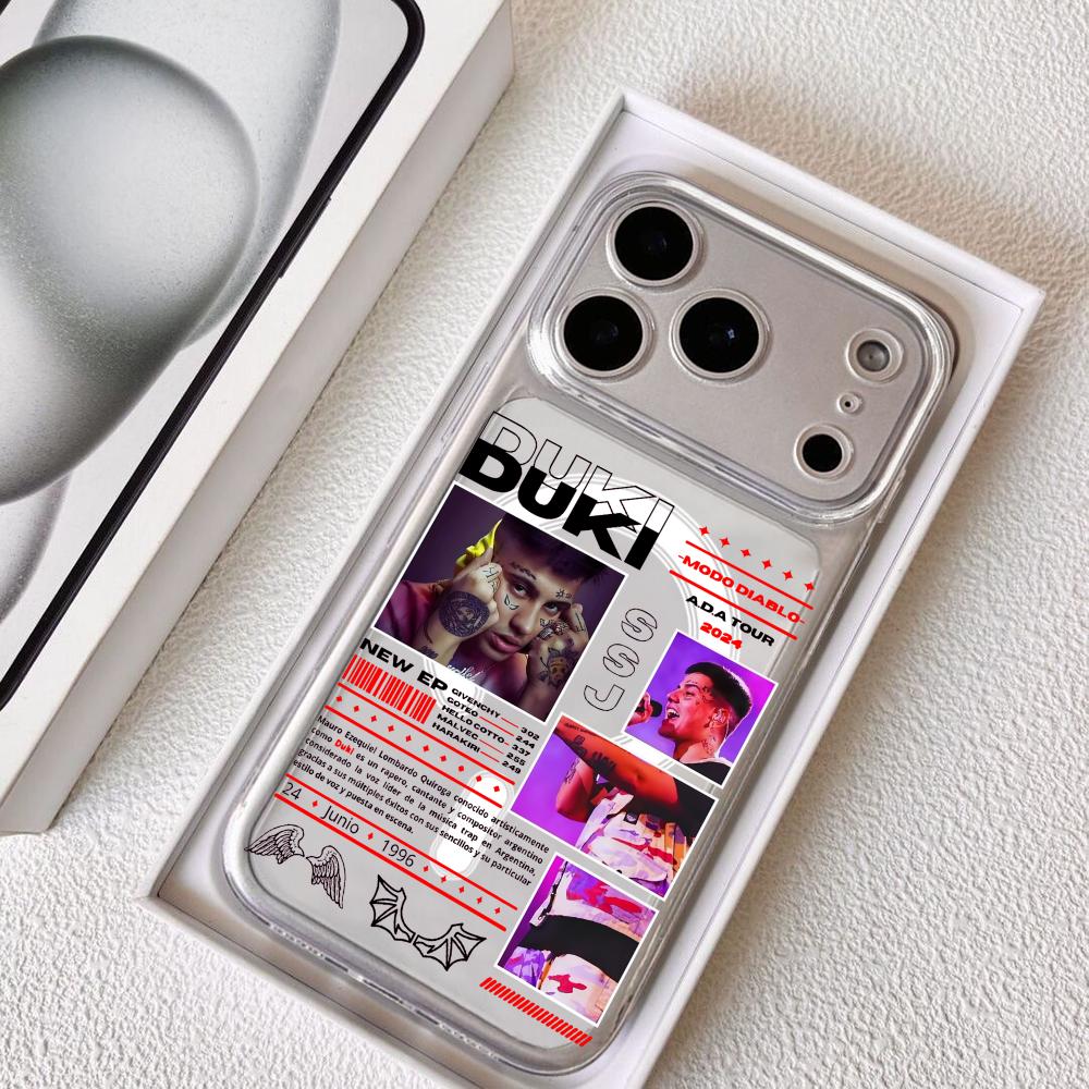 Fashion Rapper DUKI Phone Case For iPhone 17 16 15 14 13 12 Pro Max Plus With Magnetic Crystal Clear Case Wireless Charge