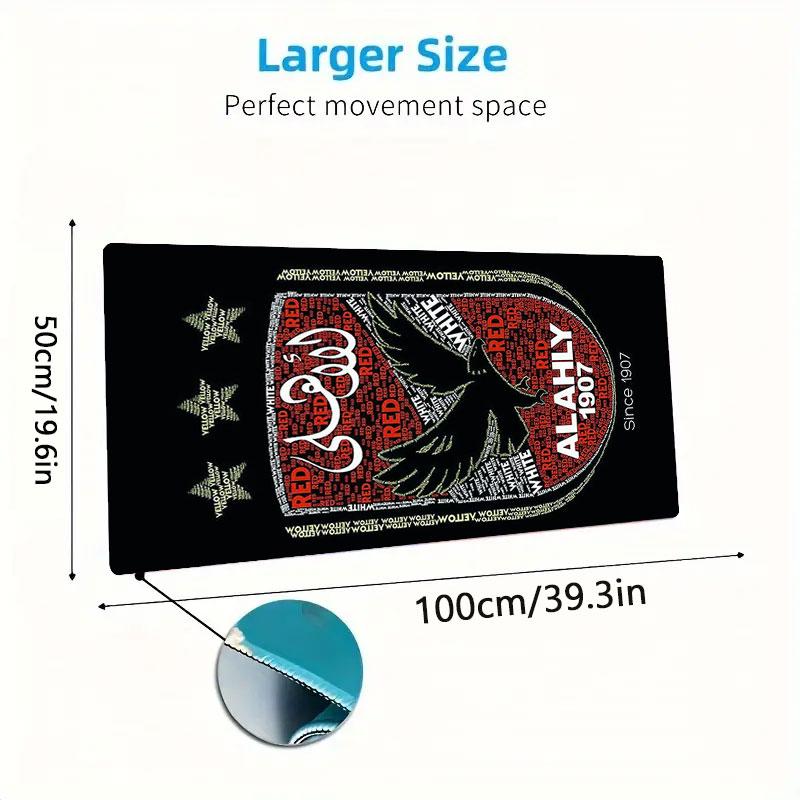 Al Ahly SC Mouse Pad, Large Gaming Desk Mat, Non-slip XXL Mousepad for Laptop & Tablet, Mini PC Playmat with Stitched Edges