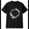 Greyscale Black Rose In the Rain Gothic Mens T-Shirt 100% Cotton Skull Printed