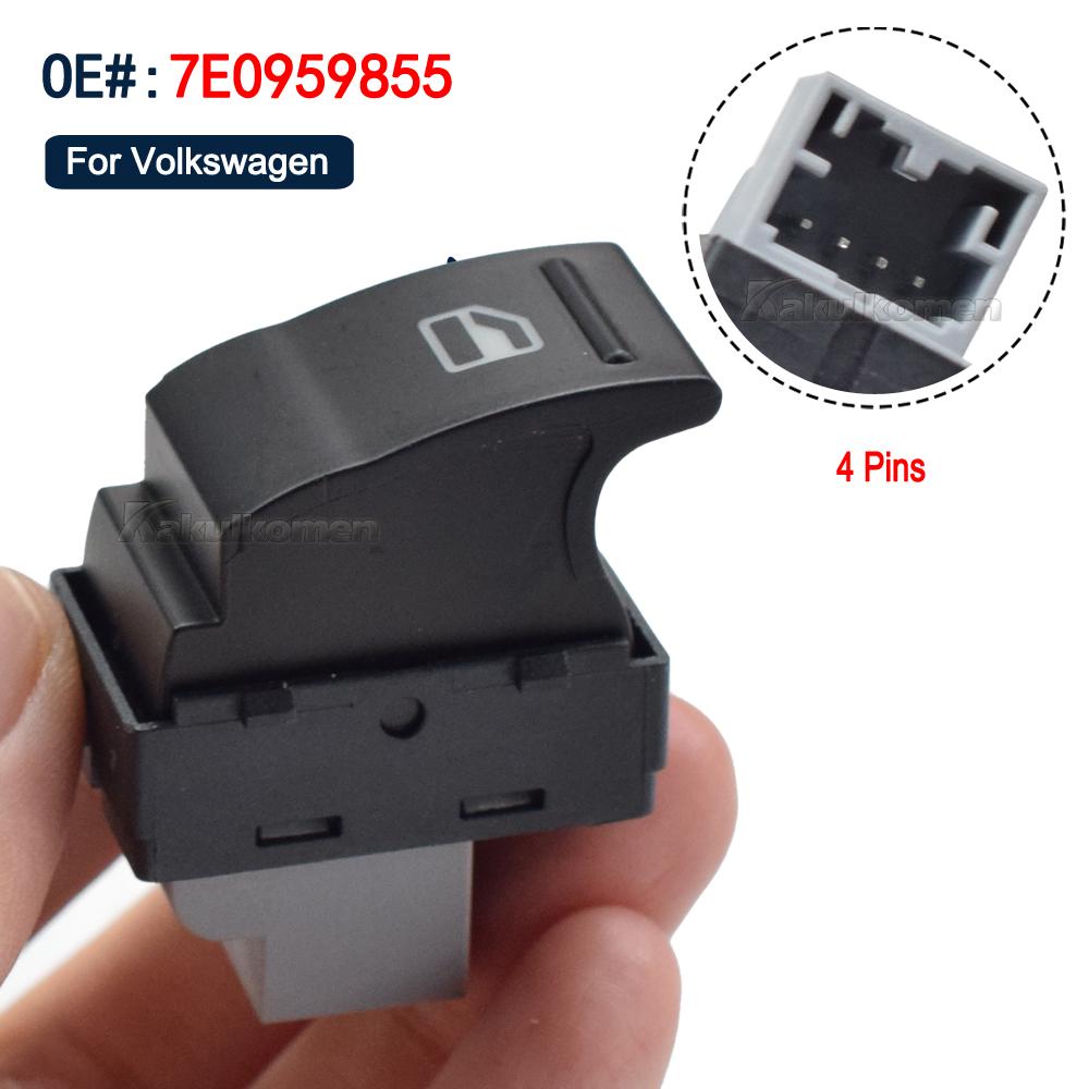 Auto Car Electric Door Window Single Switch Button Control 7E0959855 For VW Transporter T5 T6 Caravelle Multivan Passenger Side Passenger Side