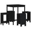 VidaXL Ensemble de bar de jardin 5 pcs noir bois de pin massif, ensemble de pub, ensemble de bar de patio, ensemble de table 3157743