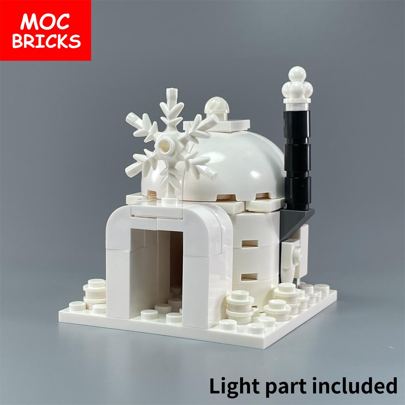

MOC Bricks Igloo Luminous House Ice Wolf Siberian Husky Timeless Architecture View Learning-Focused Building Block Plaything Christmas Present