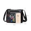 Luxury Soft Leather Women Messenger Shoulder Handbags and Purses Flowers Multi-pocket Crossbody Mommy Bag Ladies Sac