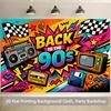 1 piece of 2D background fabric nostalgic polyester background fabric in the style of the 1990s party banner