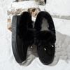 Solid Color Furry Females Feetwear Women Winter Cotton Shoes Plush Warm Snow Boots