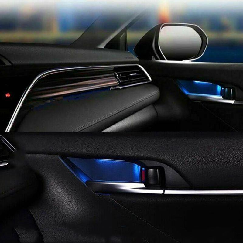 Car Interior LED Decorative Light Center Console Atmosphere Light Blue For Toyota Camry 2018 Accessories