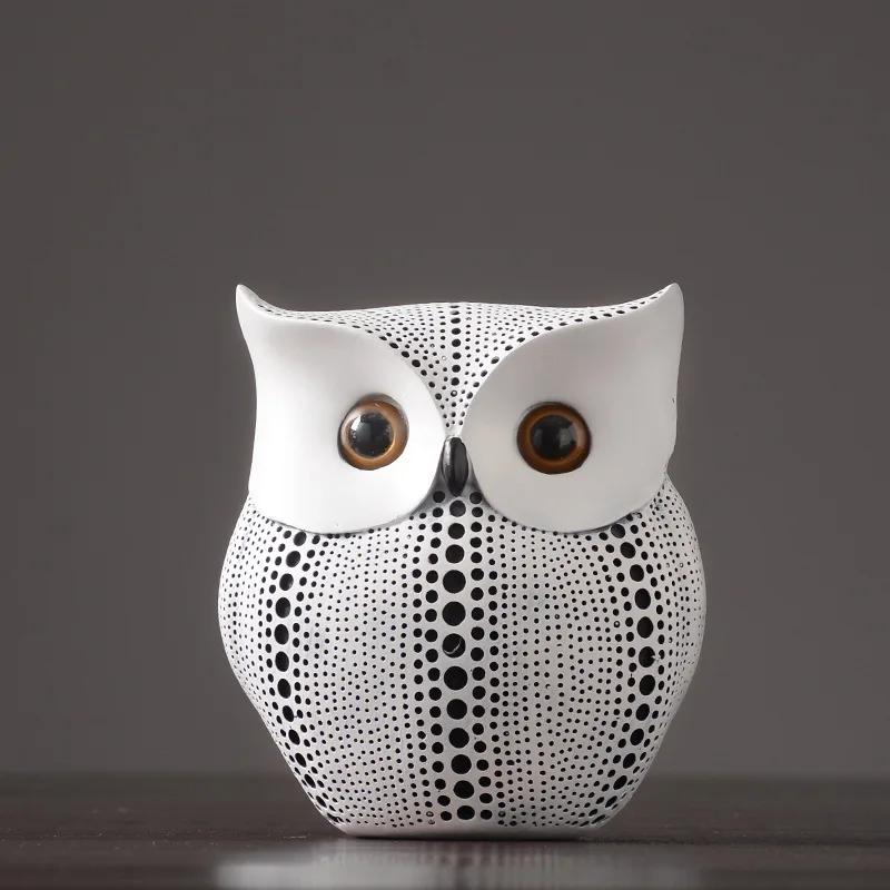 

Nordic Resin Wise Owl Figurines Animal Statue Sculpture Crafts for Home Interior Decor Sculptures Desktop Table Decoration Gifts белый