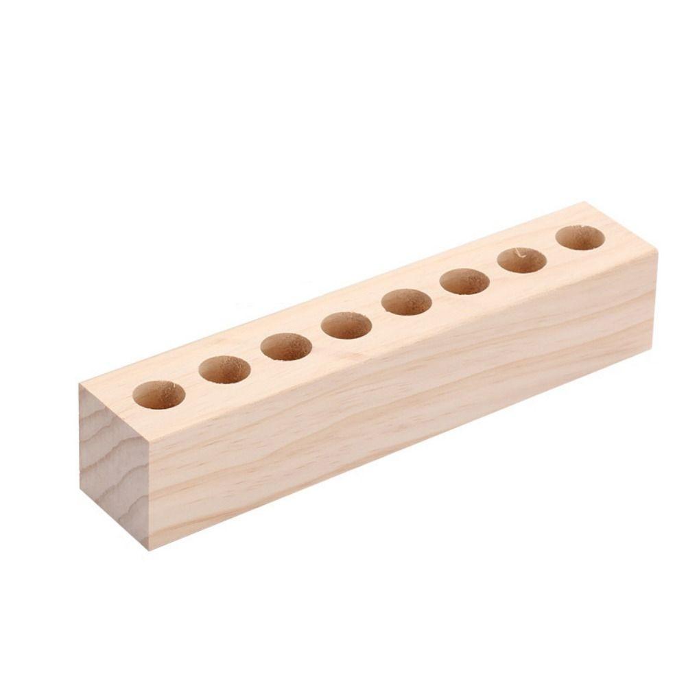 8 Grids Wooden Lipstick Organizer Household Toothbrush Holder Brush Display Case  Desk Accessories